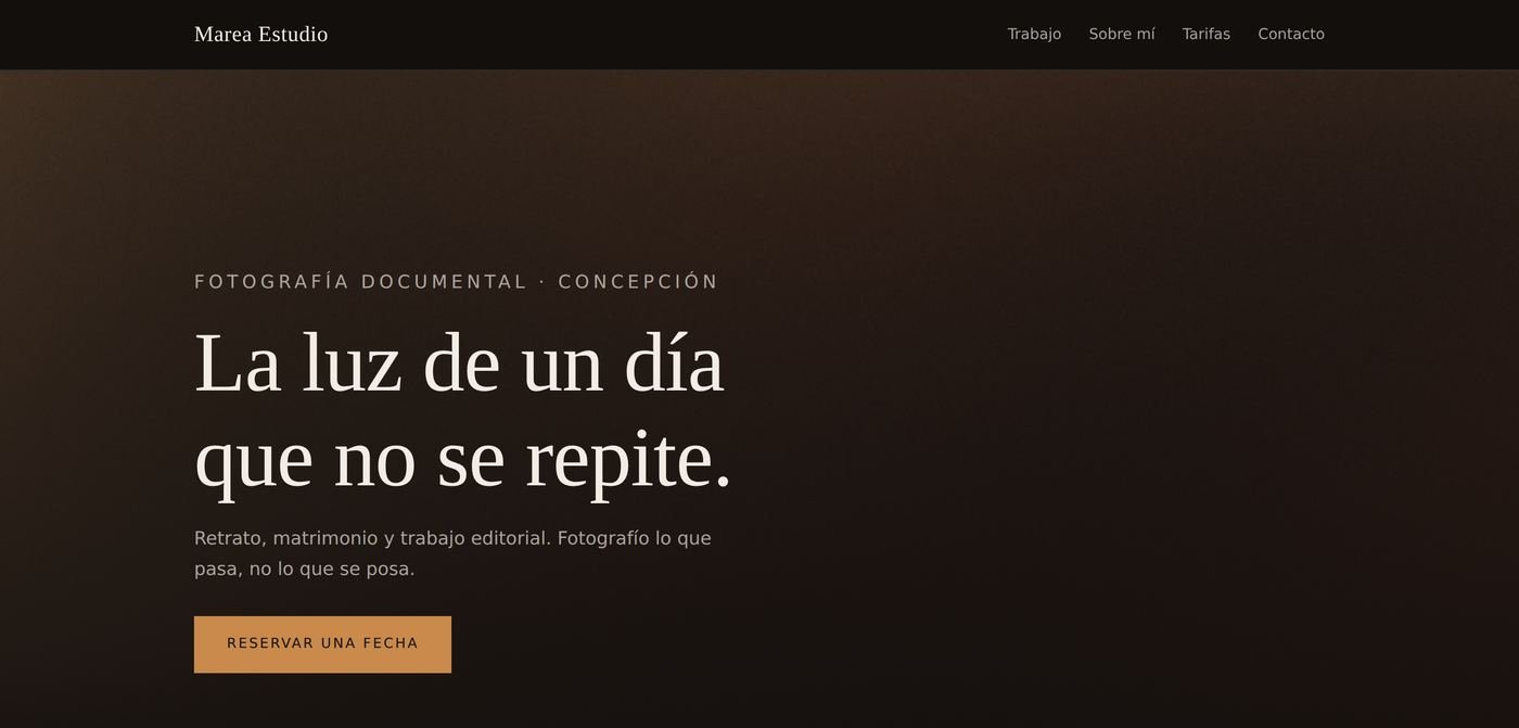 Proyecto de muestra: landing page para una fotógrafa