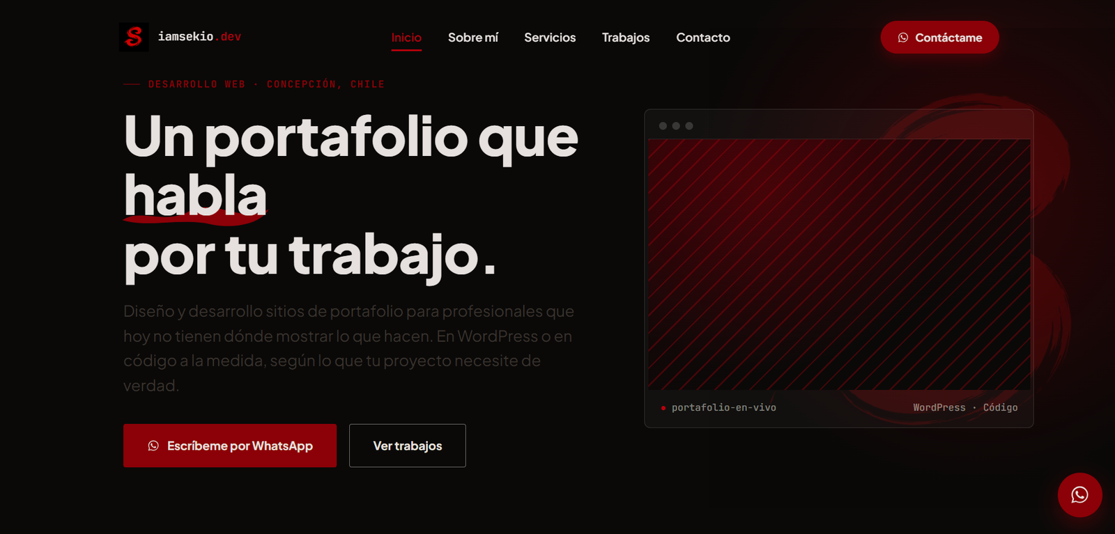 Captura del sitio web de Iamsekio